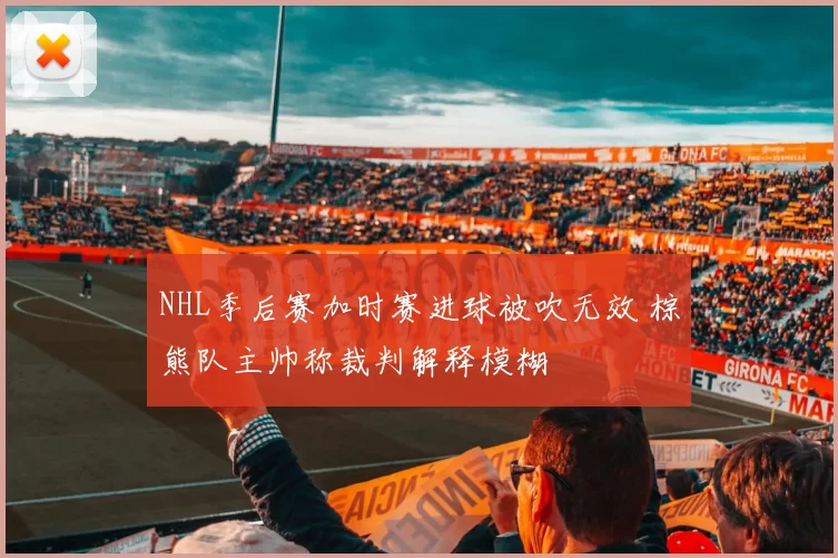 NHL季后赛加时赛进球被吹无效 棕熊队主帅称裁判解释模糊